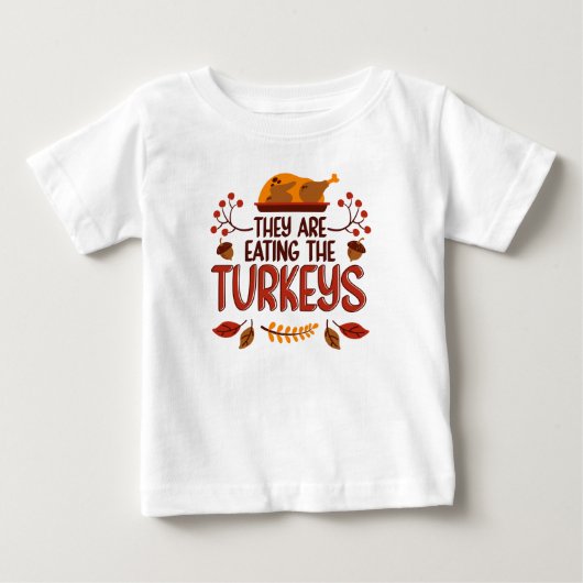 七面鳥を食べています ベビーTシャツ (正面)