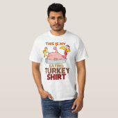 七面鳥を食べるシャツ - おかしな感謝祭 Tシャツ (正面フル)