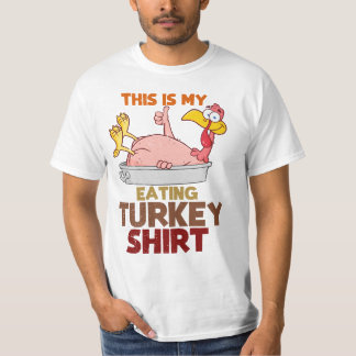 七面鳥を食べるシャツ - おかしな感謝祭 Tシャツ