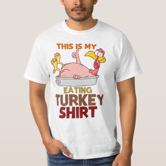 七面鳥を食べるシャツ - おかしな感謝祭 Tシャツ (正面)
