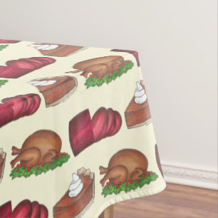 七面鳥クランベリーパンプキンパイ感謝祭ディナー テーブルクロス