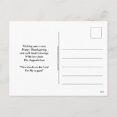 七面鳥クリスチャンにとって幸せな感謝祭 シーズンポストカード (裏面)