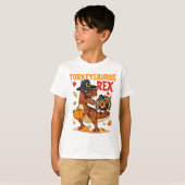 七面鳥サウルス レックス ダブ 七面鳥 ディノ 感謝祭 トッド Tシャツ (正面フル)