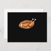 七面鳥サッカーおもしろい感謝祭ディナーファミリー ポストカード (正面/裏面)