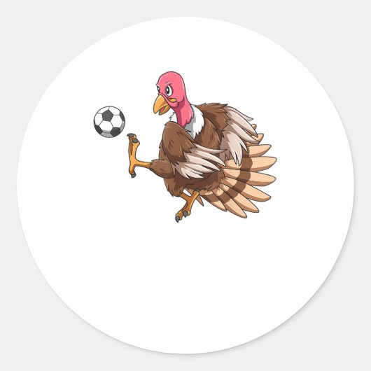 七面鳥サッカー感謝祭遊七面鳥サッカーT ラウンドシール (正面)