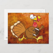 七面鳥サッカー選手 ポストカード (正面/裏面)