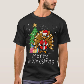 七面鳥サンタメリーサンクスクリスマスサンクスサンクスギビン Tシャツ