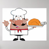 七面鳥シェフポスター ポスター (正面)