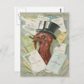 七面鳥シガートップハット感謝祭 ポストカード (正面/裏面)