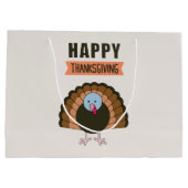 七面鳥ハッピーサンクスギビングデイグラントホリデー ラージペーパーバッグ (裏面)