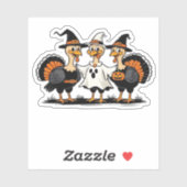 七面鳥ハロウィンブー、感謝祭不気味七面鳥 シール (シート)