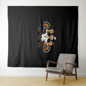 七面鳥ハロウィンブー、感謝祭不気味七面鳥 タペストリー (インサイチュ(横))