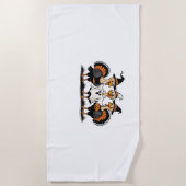 七面鳥ハロウィンブー、感謝祭不気味七面鳥 ビーチタオル (正面)