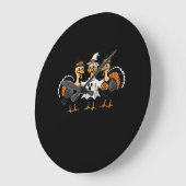 七面鳥ハロウィンブー、感謝祭不気味七面鳥 ラージ壁時計 (傾斜)