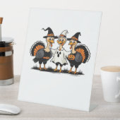 七面鳥ハロウィンブー、感謝祭不気味七面鳥 台座サイン (インサイチュ)