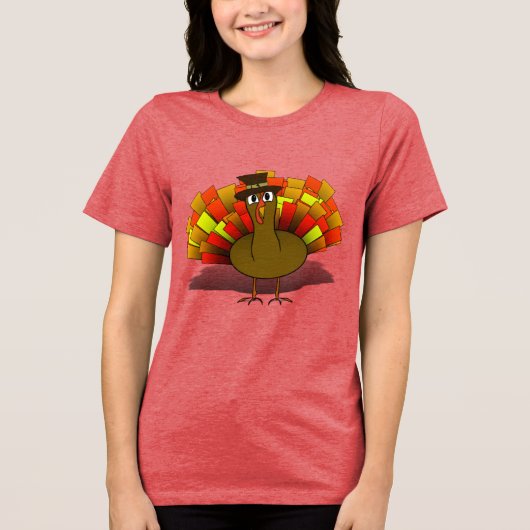 七面鳥ピルグリムサンクスギビング トライブレンドTシャツ (正面)