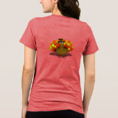 七面鳥ピルグリムサンクスギビング トライブレンドTシャツ (裏面)