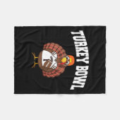 七面鳥ボウル感謝祭おもしろいサッカーのゲームのギフト フリースブランケット (正面(横))