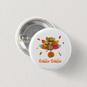七面鳥ボタン感謝祭ボタン秋テーマ 缶バッジ (正面&裏面)