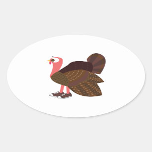 七面鳥ランナー 楕円形シール