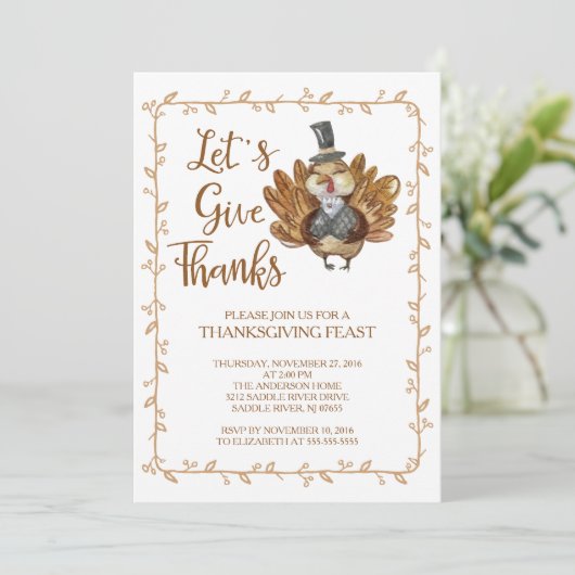 七面鳥与え感謝祭感謝していのパーティー 招待状 (スタンド正面)