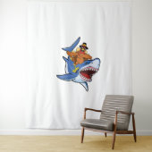 七面鳥乗りサメ感謝贈クールり物 タペストリー (インサイチュ)