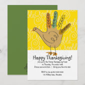 七面鳥感謝祭ディナー招待状 招待状 (正面/裏面)