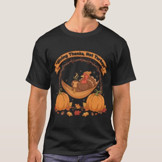 七面鳥抜きで感謝を表そう – ハッピー感謝祭 Tシャツ (正面)