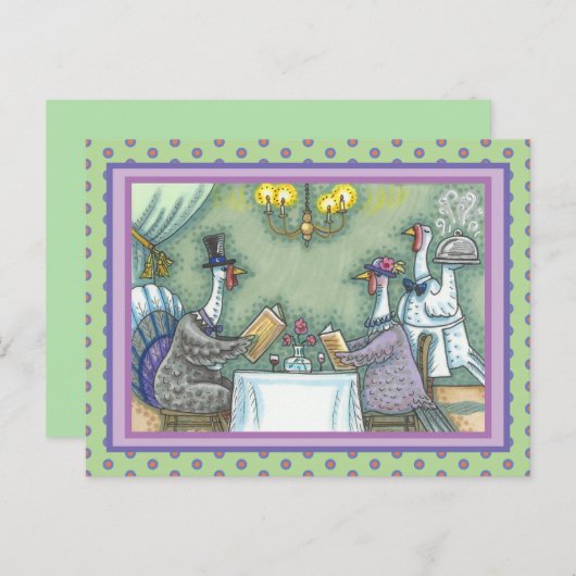 七面鳥素晴らしの食事、感謝祭の鳥ユーモア ポストカード (正面/裏面)