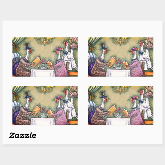 七面鳥素晴らしの食事、感謝祭の鳥ユーモア 長方形シール (シート)