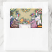 七面鳥素晴らしの食事、感謝祭の鳥ユーモア 長方形シール (バッグ)