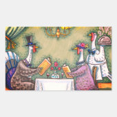 七面鳥素晴らしの食事、感謝祭の鳥ユーモア 長方形シール (正面)