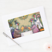 七面鳥素晴らしの食事、感謝祭の鳥ユーモア 長方形シール (封筒)