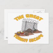 七面鳥素晴らしは感謝祭の日のユーモアから逃れる シーズンポストカード (正面/裏面)