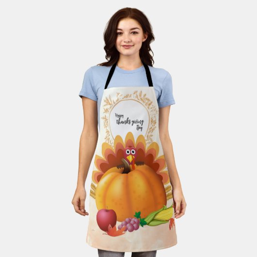 七面鳥 エプロン (着用した状態)