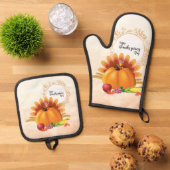 七面鳥 鍋つかみ&鍋敷きセット (トップダウン)