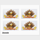 七面鳥 長方形シール (シート)