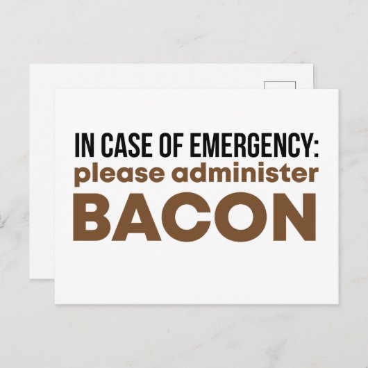 万一の場合はベーコンを管理しておもしろいくれ ポストカード (正面/裏面)