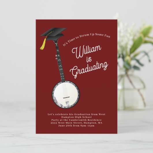 万丈ミュージシャン卒業パーティー音楽招待状 招待状 (スタンド正面)