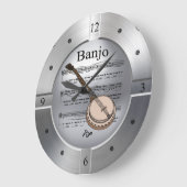 万丈~シート音楽~銀色ブラシで塗る~ ラージ壁時計 (傾斜)