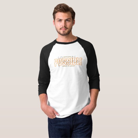 万事あり |メンズ3/4スリーブラグラン Tシャツ (正面フル)