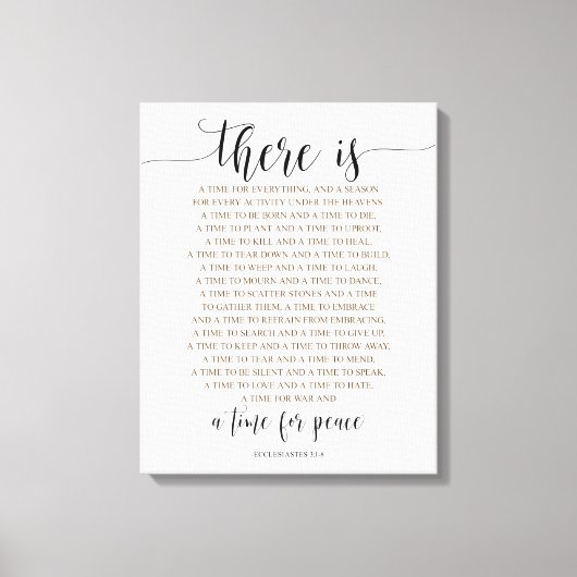 万事の時がある、伝道者3:1-8 キャンバスプリント (正面)