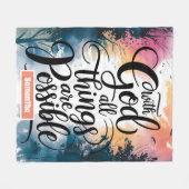 万事パーソナライズされたクリスチャンになれる フリースブランケット (正面(横))