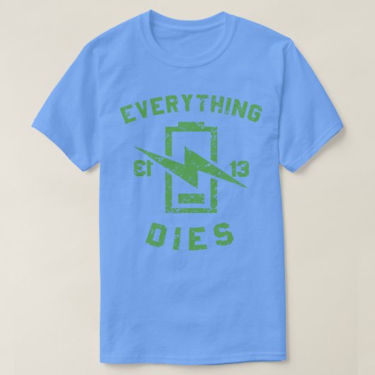 万事死ぬ Tシャツ (デザイン正面)