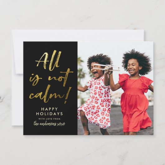 万事穏かでない |クリスマスおもしろいの休日の写真 シーズンカード (正面)