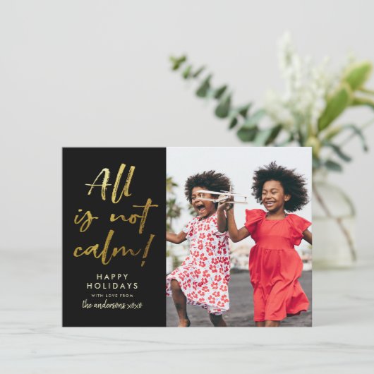 万事穏かでない |クリスマスおもしろいの休日の写真 シーズンカード (スタンド正面)