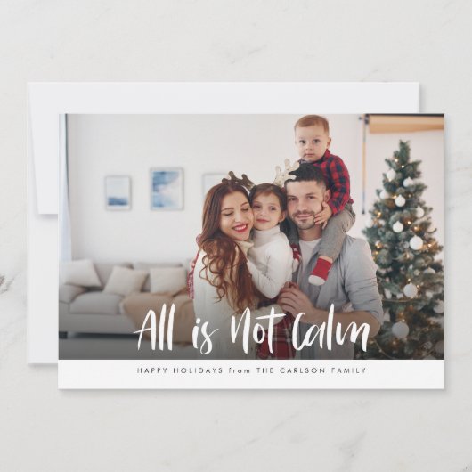 万事穏かでない |家族おもしろいのクリスマスフォト シーズンカード (正面)