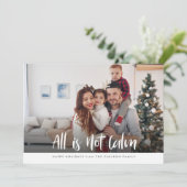 万事穏かでない |家族おもしろいのクリスマスフォト シーズンカード (スタンド正面)