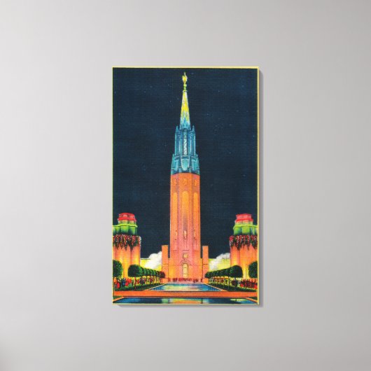 万博タワー、太陽への尖塔 キャンバスプリント (正面)