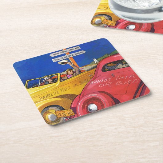 万国博覧会かバスト スクエアペーパーコースター (アングル)